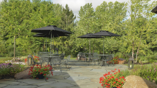 After: the very inviting dining patio